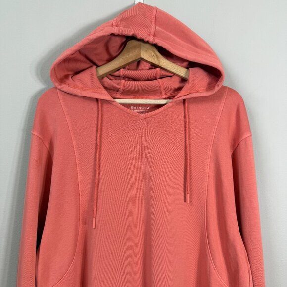 Athleta Sundown Hoodie Sweatshirt Pullover Women's Small Orange Coral Activewear - Picture 8 of 14